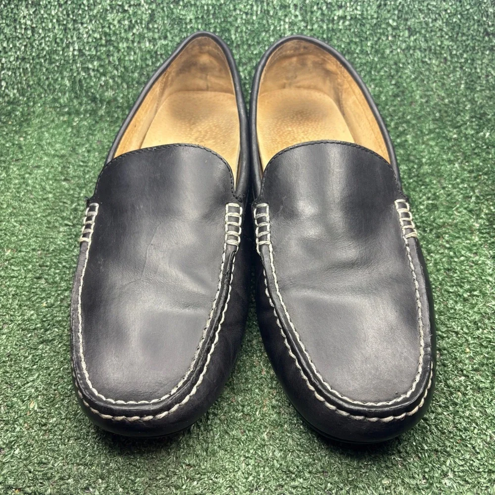 Polo Ralph Lauren Woodley Leather Driving Loafer Classic Moccasins Black Men 12D